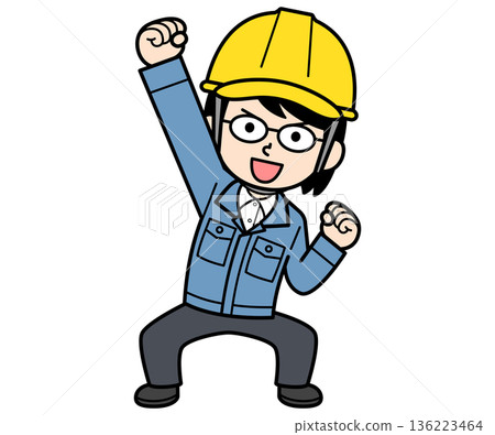 一名戴著頭盔的中年婦女在建築工地工作 136223464