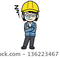 一位戴著防打盹頭盔的中年女工地主管 136223467