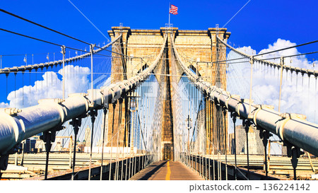 Brooklyn Bridge, a walkable bridge in New York Brooklyn Bridge, a walkable bridge in New York 136224142