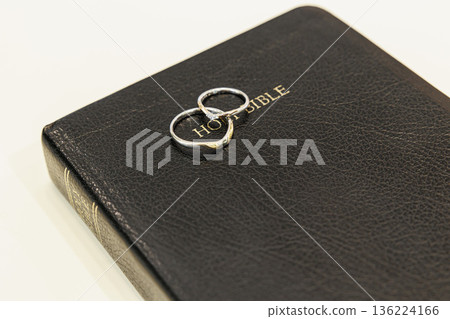 Image of a wedding with a bible and a ring Image of a wedding with a bible and a ring 136224166