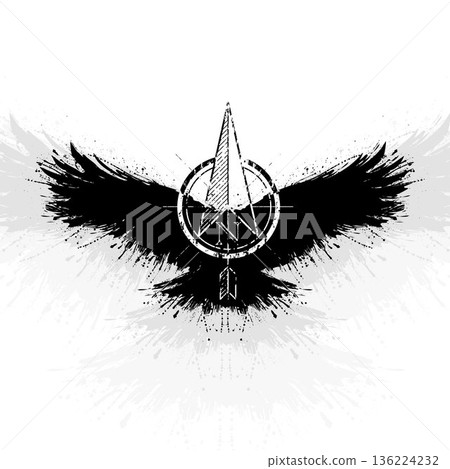 Black grunge ink blots raven Black grunge ink blots raven 136224232