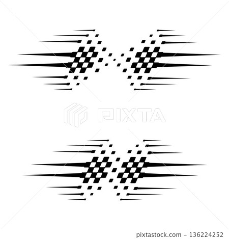 Race checkered square halftone Race checkered square halftone 136224252