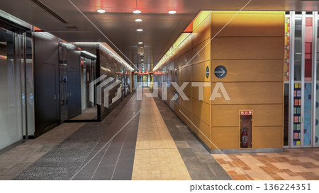 Elevator installed in the underground passage Elevator installed in the underground passage 136224351
