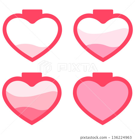 Filling heart-shaped rechargeable battery material set Filling heart-shaped rechargeable battery material set 136224963
