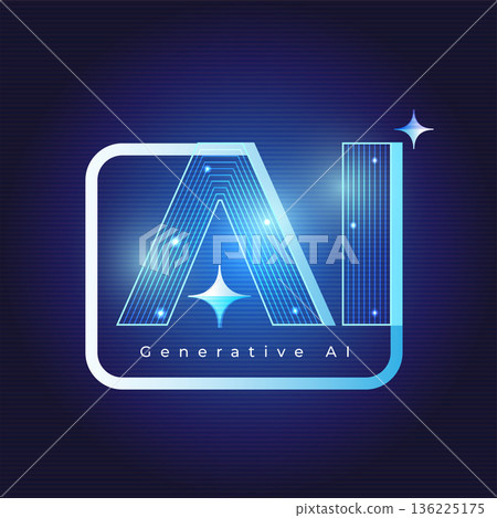 Generative AI Digital Interface Technology Background Generative AI Digital Interface Technology Background 136225175
