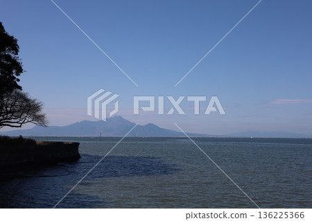 Mount Fugen in Unzen seen from Shimabara Bay Mount Fugen in Unzen seen from Shimabara Bay 136225366