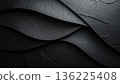 Black rock-like abstract background with flowing curves and organic texture 136225408