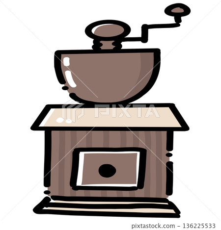 Manual Coffee Grinder Illustration Manual Coffee Grinder Illustration 136225533