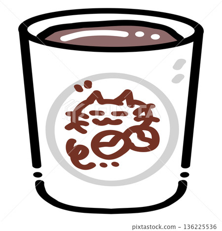 Cute Coffee Cup, Kawaii Cafe Drink Illustration Cute Coffee Cup, Kawaii Cafe Drink Illustration 136225536
