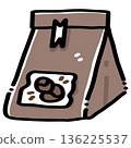 Cute Coffee Bean Bag Illustration 136225537