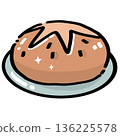 Sourdough Bread on Plate Illustration 136225578