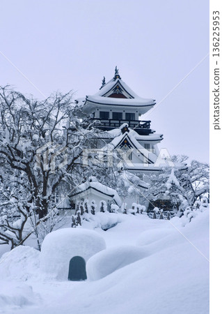 冬季的橫手城（秋田縣橫手市） 136225953