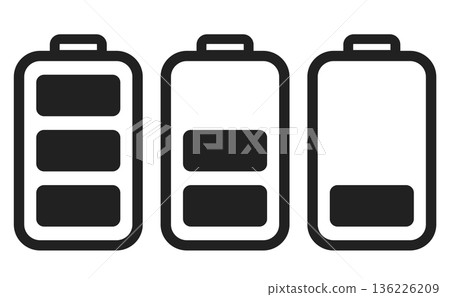 Battery mark icon set Battery mark icon set 136226209