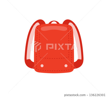 紅色書包，平面插圖 136226301