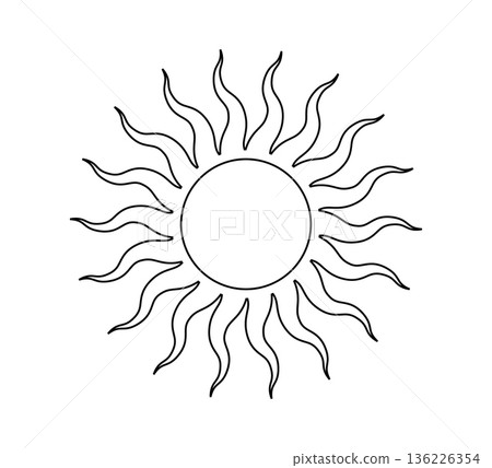 Tribal sun symbol. Tattoo design. Star graphic geometric shape. Mystic line sun icon. Traditional ethnic art design element. Vector illustration isolated on white background Tribal sun symbol. Tattoo design. Star graphic geometric shape. Mystic line sun icon. Traditional ethnic art design element. Vector illustration isolated on white background 136226354