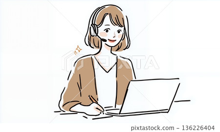 女人戴著耳機說話 女人戴著耳機說話 136226404