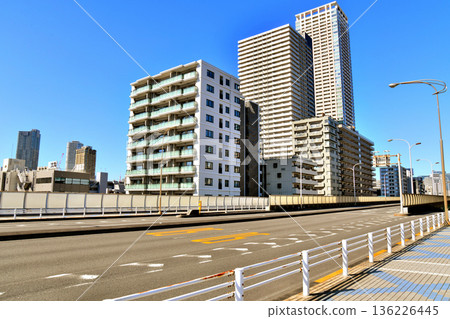Asashio Bridge / View from Asashio Canal towards Tsukishima Station (Chuo Ward, Tokyo) [February 2026] 136226445