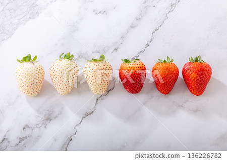 White and red strawberries White and red strawberries 136226782
