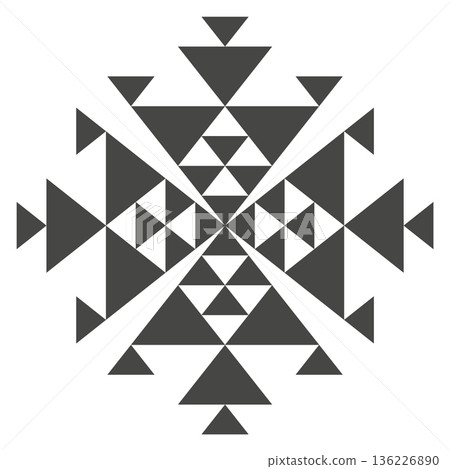 Tribal motif black logo. Vintage aztec pattern Tribal motif black logo. Vintage aztec pattern 136226890