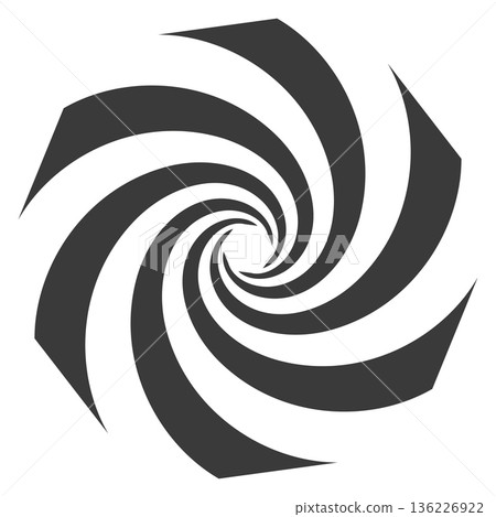 Optical illusion helix logo. Black round spiral Optical illusion helix logo. Black round spiral 136226922