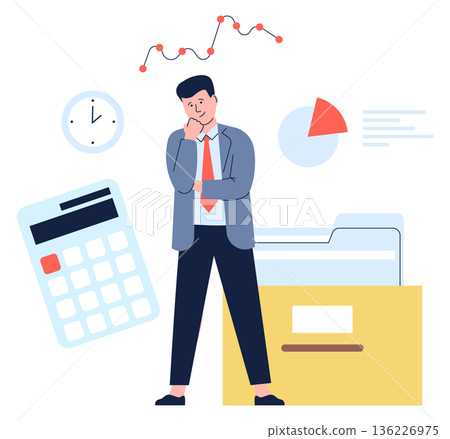 Logical thinking. Brain analytical mindset color icon 136226975