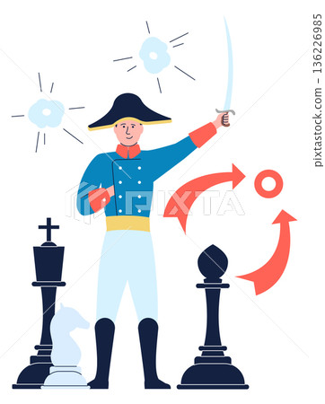 Strategic thinking and vision. Successful leader color character 136226985