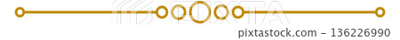 Decorative golden ornament line motif. Text delimeter element 136226990