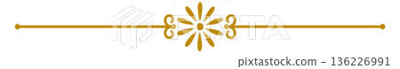 Text separator in golden line retro decorative style Text separator in golden line retro decorative style 136226991