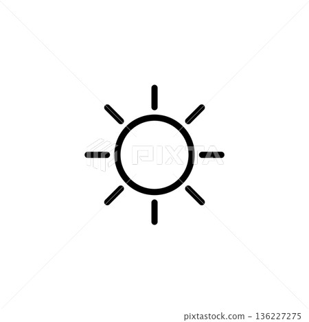 Simple line drawing weather icon Sunny 136227275