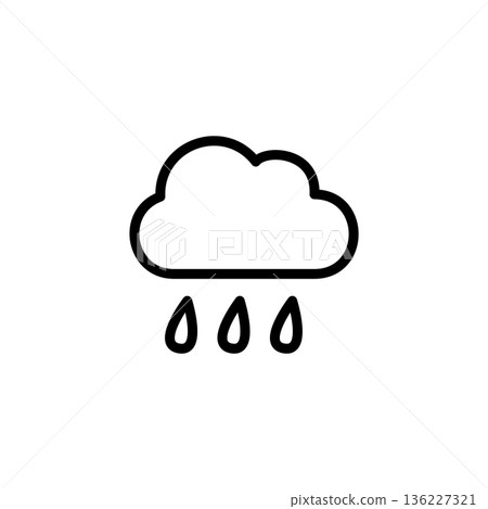 簡單的線條畫天氣圖示 雨 簡單的線條畫天氣圖示 雨 136227321