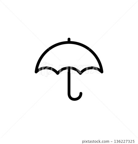 Simple line drawing weather icon umbrella 136227325
