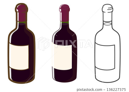 Red wine (Bordeaux type bottle) 136227375