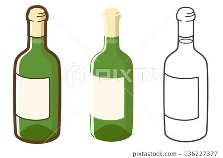 White wine (Bordeaux type bottle) White wine (Bordeaux type bottle) 136227377
