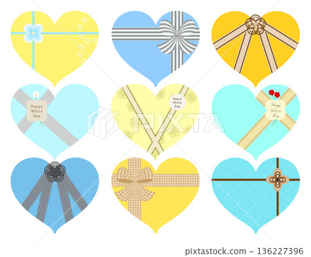 White Day_Heart-shaped gift box 136227396