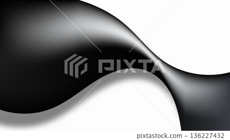 black and grey abstract wave background with sleek 3d curves and soft gradients on white for modern corporate business design and luxury branding 136227432