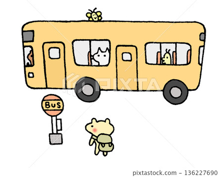 Illustration of animals riding on a bus Illustration of animals riding on a bus 136227690
