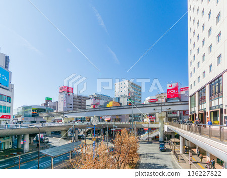 Tokyo cityscape: Tachikawa Station South Exit Tokyo cityscape: Tachikawa Station South Exit 136227822