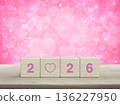 Happy new year and Valentines day 2026 concept 136227950
