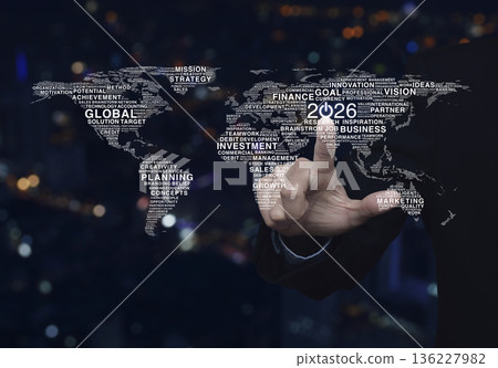 Happy new year 2026 global business start up concept, Elements of this image furnished by NASA 136227982