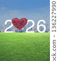 Happy New Year and Valentines day 2026 cover concept 136227990