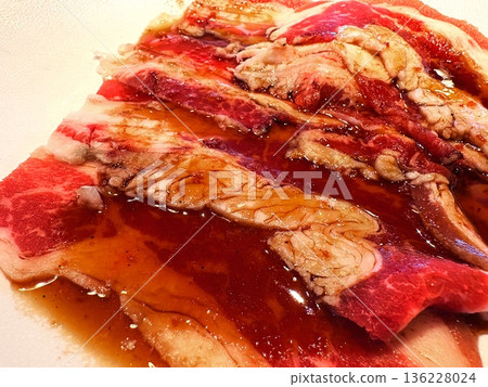 Delicious kalbi marinated in a secret sauce Delicious kalbi marinated in a secret sauce 136228024