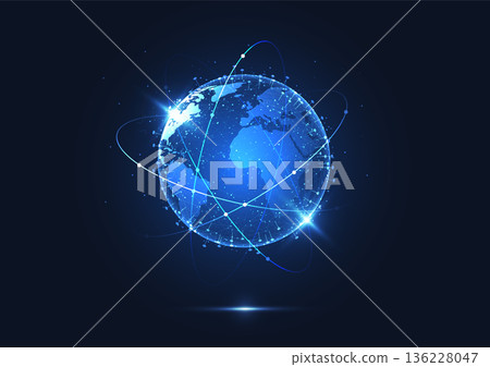 Global network technology connection. World map point and line composition concept of global business. Vector Illustration Global network technology connection. World map point and line composition concept of global business. Vector Illustration 136228047