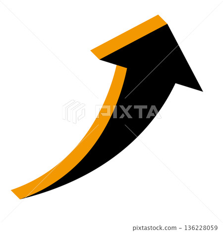 Simple illustration of an arrow pointing upwards on a white background Simple illustration of an arrow pointing upwards on a white background 136228059