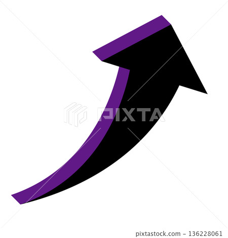 Simple illustration of an arrow pointing upwards on a white background Simple illustration of an arrow pointing upwards on a white background 136228061