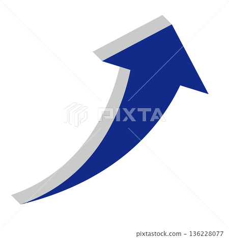 Simple illustration of an arrow pointing upwards on a white background Simple illustration of an arrow pointing upwards on a white background 136228077