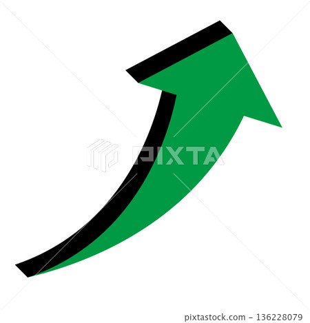 Simple illustration of an arrow pointing upwards on a white background Simple illustration of an arrow pointing upwards on a white background 136228079