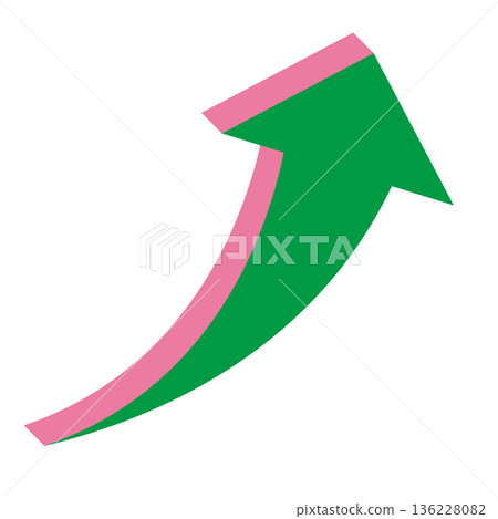 Simple illustration of an arrow pointing upwards on a white background Simple illustration of an arrow pointing upwards on a white background 136228082