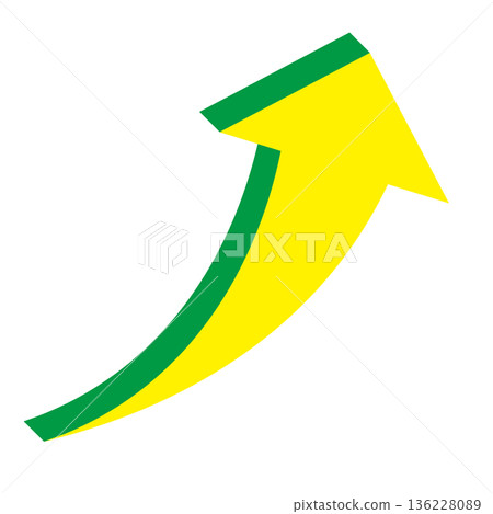 白色背景上向上箭頭的簡單圖示 136228089