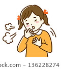 一個女孩咳嗽的插圖 136228274