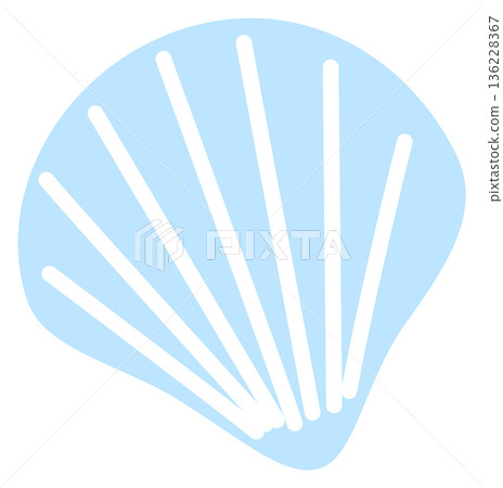 Sea shell icon. Decorative nautical blue element Sea shell icon. Decorative nautical blue element 136228367